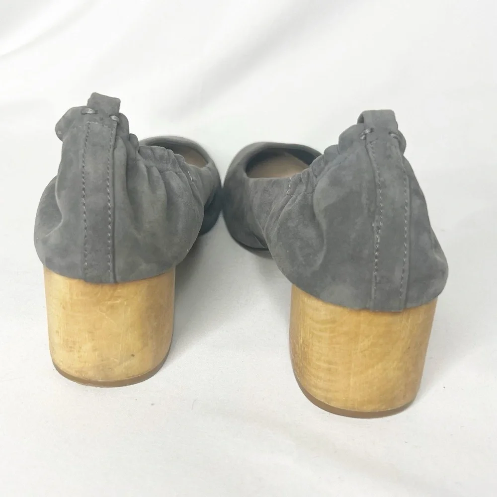 Kelsi Dagger Gray Suede Women's Shoes with Wooden Heel Size 9.5